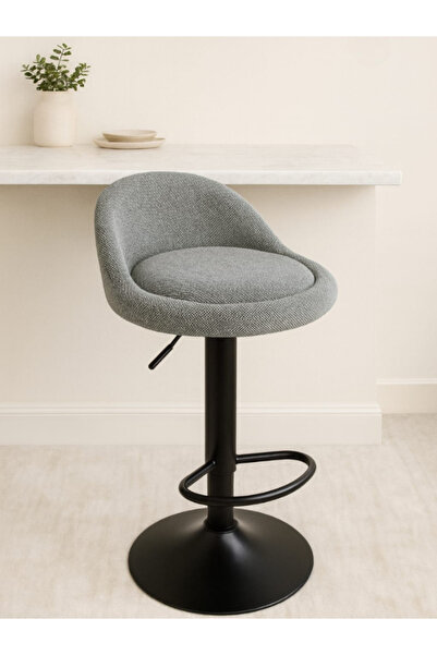 BEC49 Swivel bar chair in linen fabric, modern and comfortable design