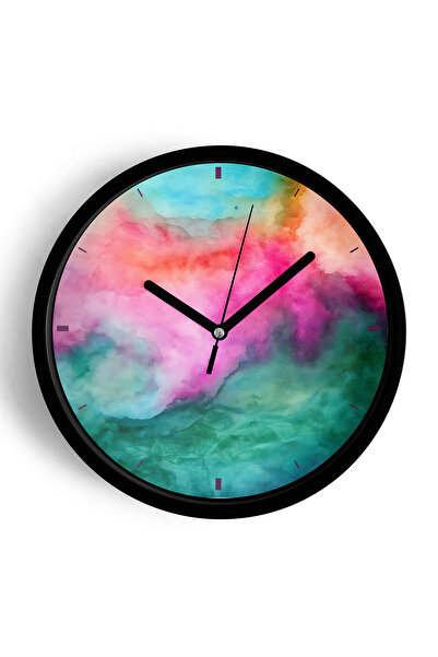 JHAAR Abstract - Ceas de perete modern boem - 42cm - Carcasă neagră cu sticlă...