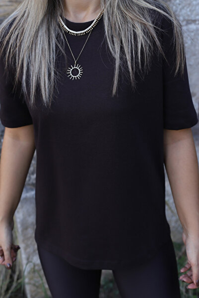 bytugcekaya Bitter Coffee Decorative Collar Casual T-Shirt