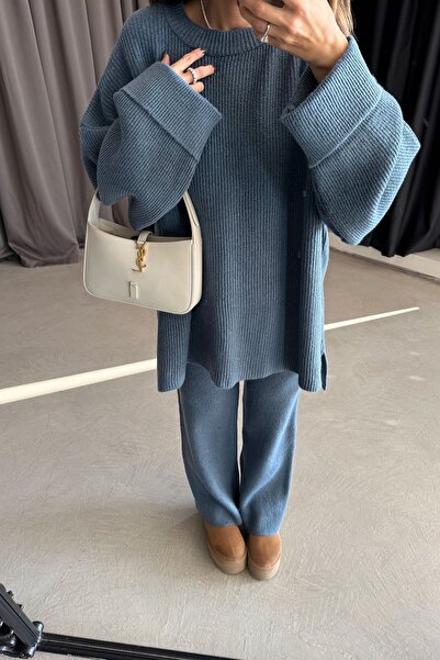 Lavanta Tekstil Oversized Sweater Pants Set