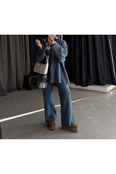 Lavanta Tekstil Oversized Sweater Pants Set