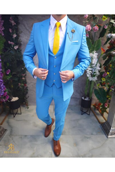 Philip Guston Men's Suit, Blue: Jacket, Vest and Pants