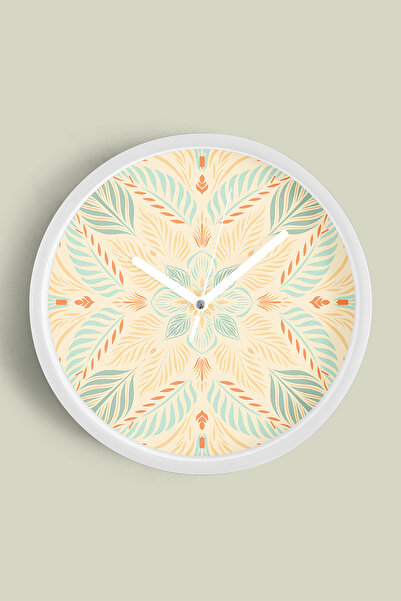 JHAAR Ceas de perete modern cu design vintage cu flori și frunze tropicale - ...