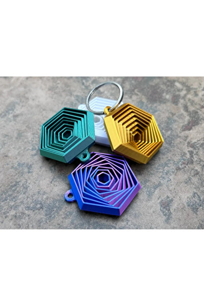 Hediyem Senin İçin 3D Baskı Hareketli Altıgen Anahtarlık | Geometrik Stres Oy...