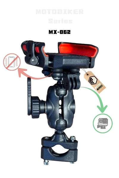 Motiva Motorcycle Mx-062 Handlebar Anti-Vibration Gopro Navigation Phone Holder
