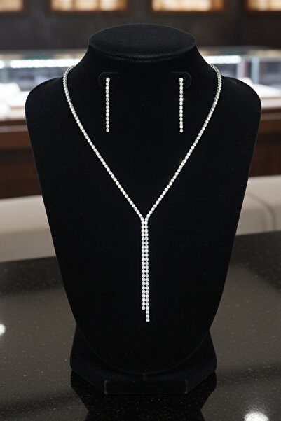 LAREON طقم مجوهرات لفساتين السهرة على شكل مسار مائي، إكسسوار للزفاف والخطوبة ...