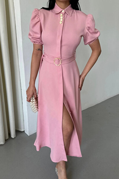 GENCULUS Yaka Düğe Detayi Ebi̇e Pink