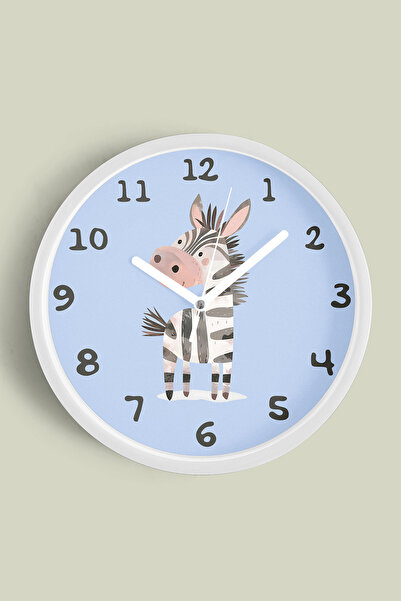 JHAAR Ceas de perete drăguț cu zebră pentru camera copiilor - 35 cm - Carcasă...