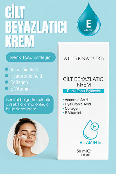 Alternature Cilt Tonu Eşitleyici Vitamin E ve Hyaluronik Asit İçerikli Cilt B...