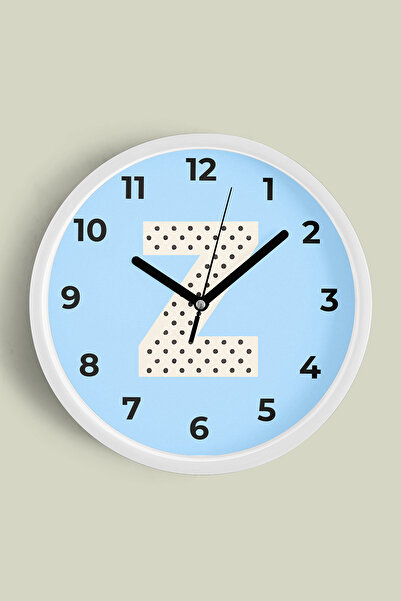 JHAAR Ceas de perete pentru camera băieților cu litera Z - 30 cm - Carcasă al...