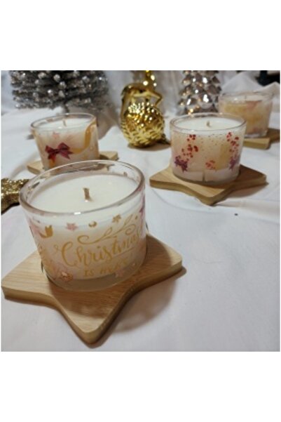 Liona CHRISTMAS Candle 100 g with wooden star holder, XMAS Punch
