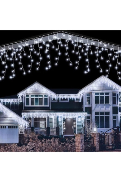 Miro Power 10 m Fringe Curtain Light (Cold White) with Flash