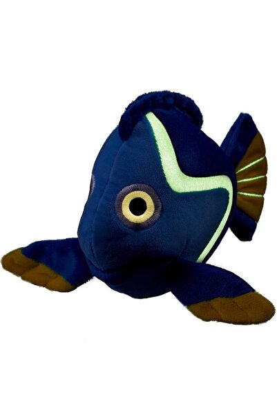 BAUER Plush Toy, Glow in the Dark, Phosphorescent, Blue/Yellow Fish 20CM, with sticker
