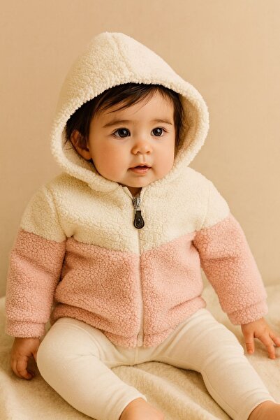 wofım kıds Wofim Plush Coat Cardigan for Baby Girl and Boy with Lining Hooded