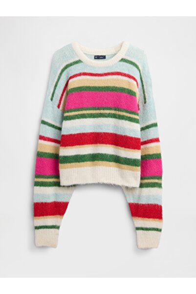 GAP Kadın Çok Renkli Fuzzy Oversized Bisiklet Yaka Kazak