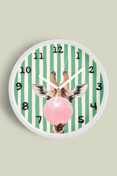 JHAAR Ceas de perete modern pentru camera copiilor cu design girafă - 25 cm -...