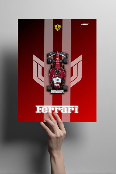 Genel Markalar F1 Ferrari Metal Poster - Formula 1 Dekoratif Duvar Tablosu