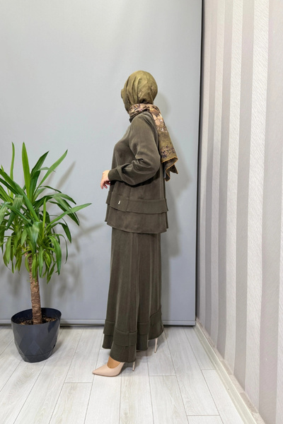 MISS DALIDA Skirted Suit Khaki T26K-6002 (T26K-2000)