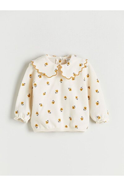 LC Waikiki Lcw Baby Floral Peter Pan collar Baby Girl Sweatshirt