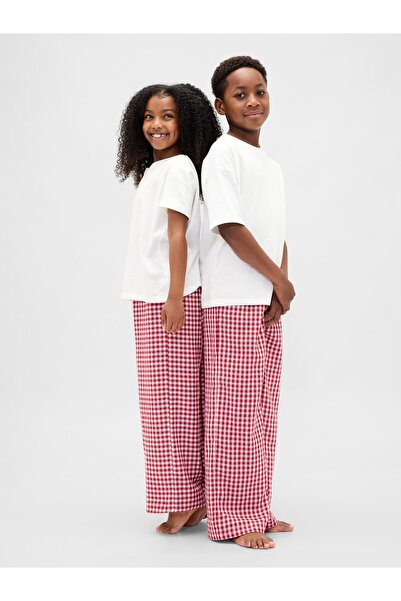 GAP Erkek Çocuk Kırmızı Geri Dönüştürülmüş Flannel Pijama Altı
