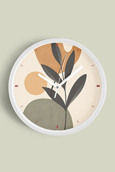 JHAAR Abstract - Bohemian Modern Wall Clock - 42cm - White Case with Glass Fr...