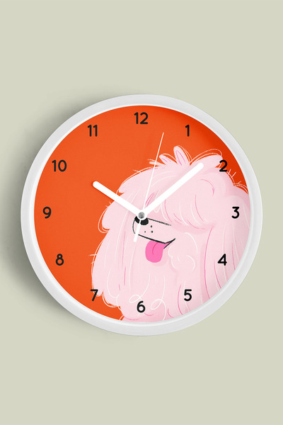 JHAAR Ceas de perete modern cu design canin decorativ - Ceas de perete pentru...