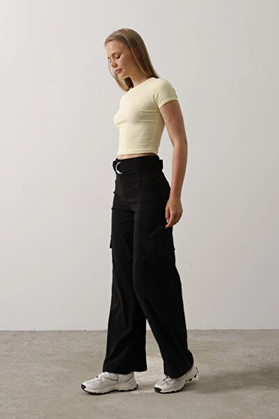 GENCULUS Belted Cargo Pants Black