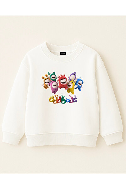 fasardi Oddbods cu imprimeu supradimensionat Hanorac unisex pentru copii cu m...