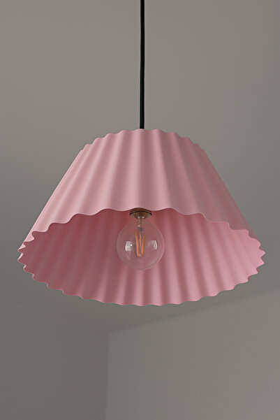 Rekatech Pembe Plise Modern Çocuk Odası Avize – Enerji Tasarruflu Led Aydınlatma