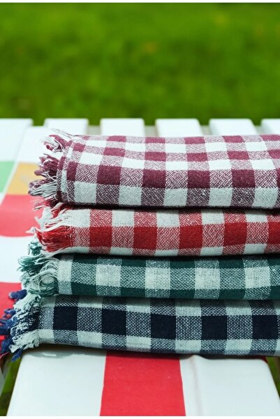 kamptek kamp teknolojisi Camping Picnic Table Cover Plaid Patterned Colorful 140*140 cm Cover 3 Pieces