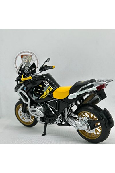 MotoGarage BMW R1250 GS 1:12 Diecast Maket Motor – Sarı Siyah Metal Model Motosiklet