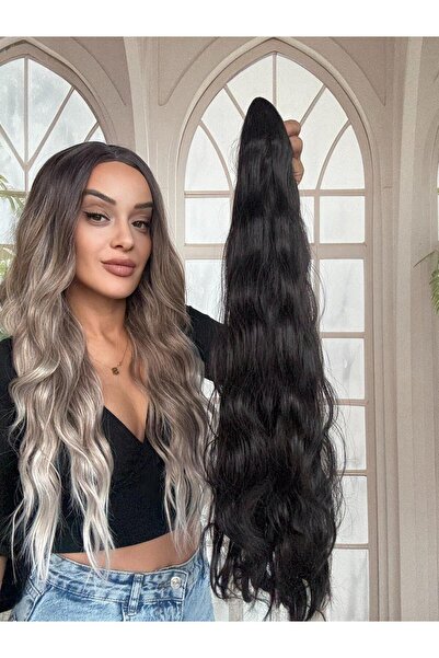 Suzan Peruk Mini Mandallı Tokalı Postiş At Kuyruğu Wag Dalgalı model tak ve çık