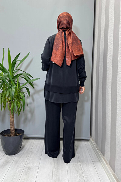 MISS DALIDA Knitwear Detailed Cupro Silk Suit T26K-6019 (T26K-7002)