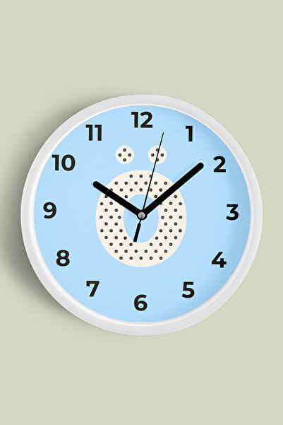 JHAAR Ceas de perete pentru camera băieților cu litera Ö - 25 cm - Carcasă al...