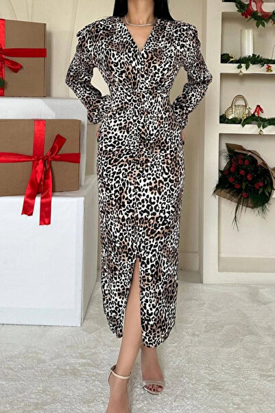 GENCULUS Eopar Front Slit V-Neck Dress