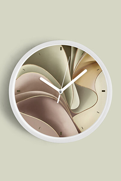 JHAAR Abstract - Ceas de perete modern boem - 35cm - Carcasă albă cu sticlă f...