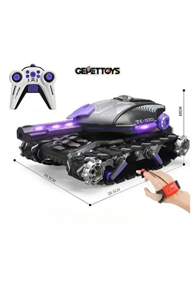 Gepettoys Kumandalı Su Atan RC Tank Oyuncak 2.4G 4WD RC Paletli Tankı Su Bomb...