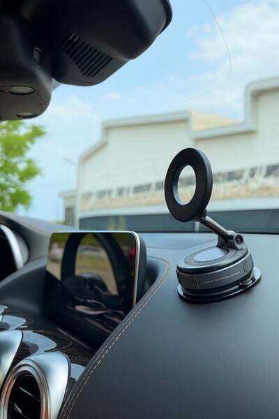 Primeaks Güçlü Vakumlu ve Mıknatıslı 360° Döner Araç İçi Telefon Tutucu