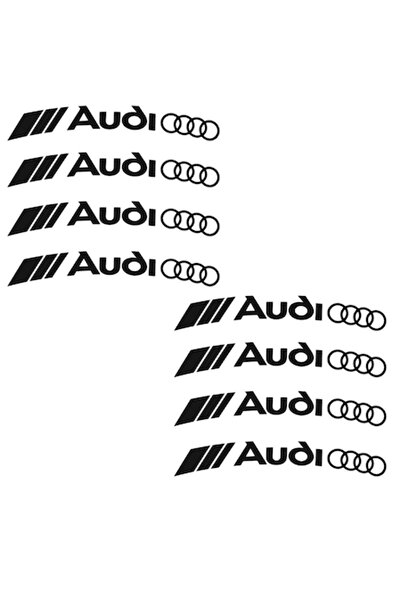 Oracal Set of 8 car tuning stickers for Audi RS S-line, for alloy wheels, durable, black