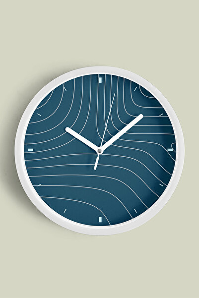 JHAAR Ceas de perete modern - 35cm - Carcasă albă cu sticlă frontală - Mecani...