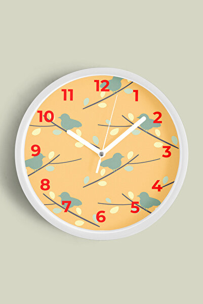 JHAAR Ceas de perete pentru camera copiilor cu siluetă de pasăre - 30 cm - Ca...