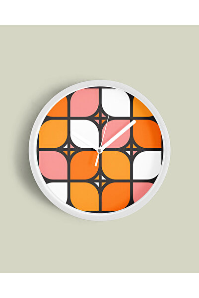 JHAAR Ceas de perete modern cu tematică geometrică - abstractă - 35 cm - Carc...