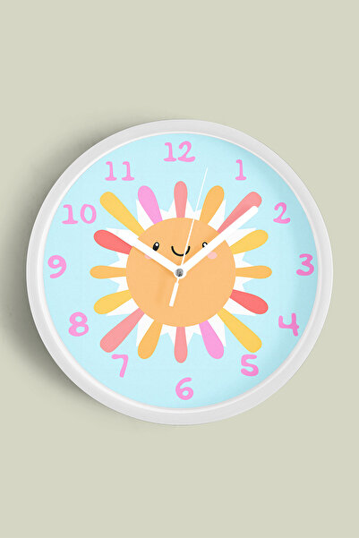 JHAAR Ceas de perete drăguț și colorat pentru camera copiilor, cu energie sol...