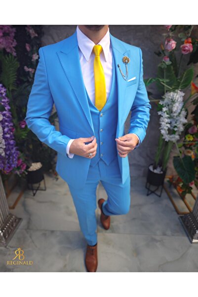 Philip Guston Men's Suit, Blue: Jacket, Vest and Pants
