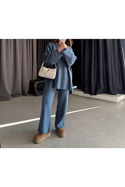 Lavanta Tekstil Oversized Sweater Pants Set