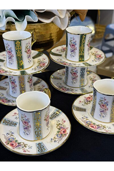 Kosova 6 Personality Colorful Gilt-Embossed Coffee Cup Set 90 ml (Rsy254)