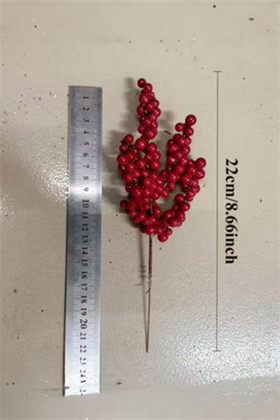 Trade Bazaar 2 Pieces of Stylish Red Artificial Fruit Branches – 22 cm (8.66”) |   Christmas Tree Ornament, DIY Crafts, Wedding &
