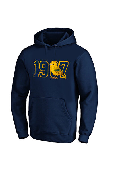 Efendioğlu Design kapüşonlu nakış baskılı 19kuş7 baskılı pamuklu 3 iplik şard...