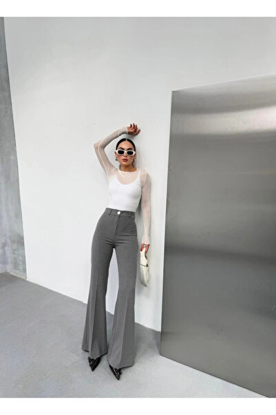 GENCULUS    230 Gr Poly Viscose Full Lycra Flared Trousers