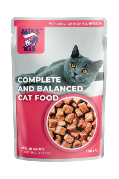 MİSS KİS 12 x Hrana Completa Pisici Vitel In Sos 100gr